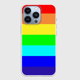 Чехол для iPhone 13 Pro с принтом Радуга в Екатеринбурге,  |  | жёлтый | зелёный | красный | оранжевый | полосы | радуга | синий | фиолетовый