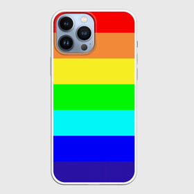Чехол для iPhone 13 Pro Max с принтом Радуга в Екатеринбурге,  |  | жёлтый | зелёный | красный | оранжевый | полосы | радуга | синий | фиолетовый