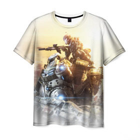 Мужская футболка 3D с принтом Titanfall в Екатеринбурге, 100% полиэфир | прямой крой, круглый вырез горловины, длина до линии бедер | titanfall | титанфалл