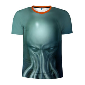 Мужская футболка 3D спортивная с принтом Ктулху в Екатеринбурге, 100% полиэстер с улучшенными характеристиками | приталенный силуэт, круглая горловина, широкие плечи, сужается к линии бедра | cthulhu | ctulhu | осьминог