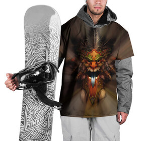 Накидка на куртку 3D с принтом Маска шамана в Екатеринбурге, 100% полиэстер |  | Тематика изображения на принте: 