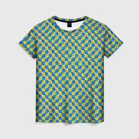 Женская футболка 3D с принтом Великая иллюзия в Екатеринбурге, 100% полиэфир ( синтетическое хлопкоподобное полотно) | прямой крой, круглый вырез горловины, длина до линии бедер | иллюзии | иллюзия | классная | классно | круто | обман | оптическая | показалось | фигура