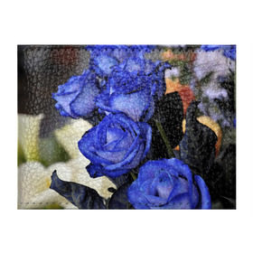 Обложка для студенческого билета с принтом Синие розы в Екатеринбурге, натуральная кожа | Размер: 11*8 см; Печать на всей внешней стороне | девушкам | розы | синие | цветы