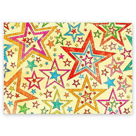 Поздравительная открытка с принтом Звезда в Екатеринбурге, 100% бумага | плотность бумаги 280 г/м2, матовая, на обратной стороне линовка и место для марки
 | звёзды | орнамент | прикольные картинки | узор | цвет