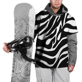 Накидка на куртку 3D с принтом Зебра в Екатеринбурге, 100% полиэстер |  | животные | зебра | полосы | текстуры | черно белый
