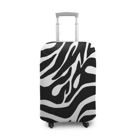 Чехол для чемодана 3D с принтом Зебра в Екатеринбурге, 86% полиэфир, 14% спандекс | двустороннее нанесение принта, прорези для ручек и колес | животные | зебра | полосы | текстуры | черно белый