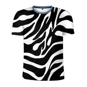 Мужская футболка 3D спортивная с принтом Зебра в Екатеринбурге, 100% полиэстер с улучшенными характеристиками | приталенный силуэт, круглая горловина, широкие плечи, сужается к линии бедра | животные | зебра | полосы | текстуры | черно белый