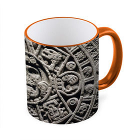 Кружка 3D с принтом Календарь ацтеков в Екатеринбурге, керамика | ёмкость 330 мл | ацтеки | древняя цивилизация | индейцы | майя | южная америка