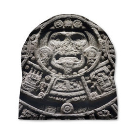 Шапка 3D с принтом Календарь ацтеков в Екатеринбурге, 100% полиэстер | универсальный размер, печать по всей поверхности изделия | ацтеки | древняя цивилизация | индейцы | майя | южная америка