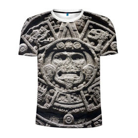 Мужская футболка 3D спортивная с принтом Календарь ацтеков в Екатеринбурге, 100% полиэстер с улучшенными характеристиками | приталенный силуэт, круглая горловина, широкие плечи, сужается к линии бедра | ацтеки | древняя цивилизация | индейцы | майя | южная америка