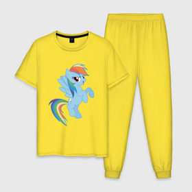Мужская пижама хлопок с принтом rainbow dash в Екатеринбурге, 100% хлопок | брюки и футболка прямого кроя, без карманов, на брюках мягкая резинка на поясе и по низу штанин
 | cute | my little pony | pony | rainbow dash