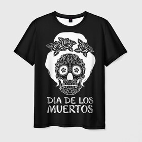Мужская футболка 3D с принтом День мертвецов в Екатеринбурге, 100% полиэфир | прямой крой, круглый вырез горловины, длина до линии бедер | Тематика изображения на принте: halloween | mexiэллоуин | день мертвых | мексика | мексиканский череп | мертвецов | о | орнамент | праздник | узоры | хэллоуин | цветы