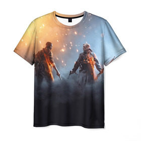 Мужская футболка 3D с принтом Battlefield 1 в Екатеринбурге, 100% полиэфир | прямой крой, круглый вырез горловины, длина до линии бедер | battlefield 1 | батлфилд 1