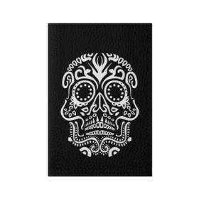 Обложка для паспорта матовая кожа с принтом Мексиканский череп в Екатеринбурге, натуральная матовая кожа | размер 19,3 х 13,7 см; прозрачные пластиковые крепления | color | dead | death | eyes | girl | halloween | holiday | makeup | mask | mexican skull | mexico | ornament | pattern | взгляд | девушка | день мертвых | макияж | маска | мексика | мексиканский череп | мертвецов | орнамент | паутина | праздник