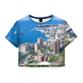 Женская футболка 3D укороченная с принтом Монако в Екатеринбурге, 100% полиэстер | круглая горловина, длина футболки до линии талии, рукава с отворотами | europe | monaco | гламур | европа | загар | княжество | миллионеры | монако | отдых | отпуск | пляж | роскошь | солнце | средиземное море | туризм