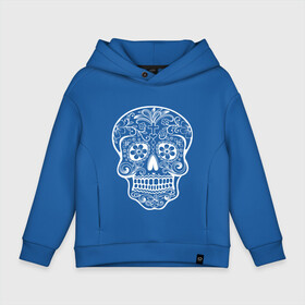 Детское худи Oversize хлопок с принтом Мексиканский череп в Екатеринбурге, френч-терри — 70% хлопок, 30% полиэстер. Мягкий теплый начес внутри —100% хлопок | боковые карманы, эластичные манжеты и нижняя кромка, капюшон на магнитной кнопке | color | day of the dead | dead | death | holiday | mexican skull | mexico | ornament | pattern | гитара | день мертвых | мексика | мексиканский череп | мертвецов | музыка | орнамент | поет | праздник | узоры | цветы