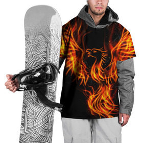 Накидка на куртку 3D с принтом Феникс в Екатеринбурге, 100% полиэстер |  | огонь | пламя | птица