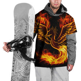 Накидка на куртку 3D с принтом Феникс в Екатеринбурге, 100% полиэстер |  | Тематика изображения на принте: огонь | пламя | птица