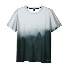 Мужская футболка 3D с принтом Лес в Екатеринбурге, 100% полиэфир | прямой крой, круглый вырез горловины, длина до линии бедер | лес | мрак | тамблер