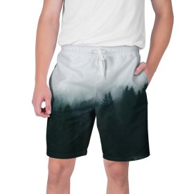 Мужские шорты 3D с принтом Лес в Екатеринбурге,  полиэстер 100% | прямой крой, два кармана без застежек по бокам. Мягкая трикотажная резинка на поясе, внутри которой широкие завязки. Длина чуть выше колен | лес | мрак | тамблер