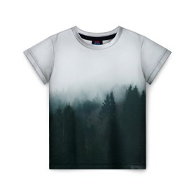 Детская футболка 3D с принтом Лес в Екатеринбурге, 100% гипоаллергенный полиэфир | прямой крой, круглый вырез горловины, длина до линии бедер, чуть спущенное плечо, ткань немного тянется | лес | мрак | тамблер
