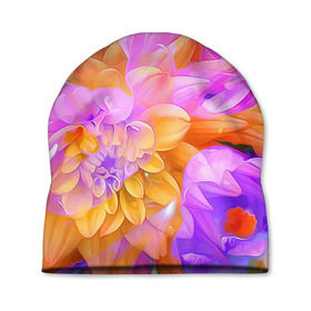 Шапка 3D с принтом Живописные цветы 4 в Екатеринбурге, 100% полиэстер | универсальный размер, печать по всей поверхности изделия | лепестки | прикольные картинки | цветочки | цветы