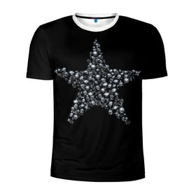 Мужская футболка 3D спортивная с принтом Алмазная звезда в Екатеринбурге, 100% полиэстер с улучшенными характеристиками | приталенный силуэт, круглая горловина, широкие плечи, сужается к линии бедра | алмаз | блеск | бриллиант | драгоценность | звезда