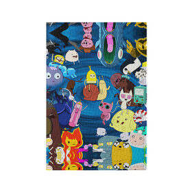 Обложка для паспорта матовая кожа с принтом Adventure Time 1 в Екатеринбурге, натуральная матовая кожа | размер 19,3 х 13,7 см; прозрачные пластиковые крепления | adventure time | bubblegum | dog | finn | jake | marcelline | время приключений | джейк и финн | марселин | пупырка