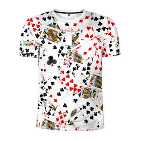 Мужская футболка 3D спортивная с принтом Игральные карты в Екатеринбурге, 100% полиэстер с улучшенными характеристиками | приталенный силуэт, круглая горловина, широкие плечи, сужается к линии бедра | Тематика изображения на принте: 