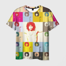 Мужская футболка 3D с принтом Pop Art Jim Morrison The Doors в Екатеринбурге, 100% полиэфир | прямой крой, круглый вырез горловины, длина до линии бедер | jim morrison | the doors | арт | дорс | моррисон