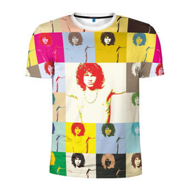 Мужская футболка 3D спортивная с принтом Pop Art Jim Morrison The Doors в Екатеринбурге, 100% полиэстер с улучшенными характеристиками | приталенный силуэт, круглая горловина, широкие плечи, сужается к линии бедра | jim morrison | the doors | арт | дорс | моррисон