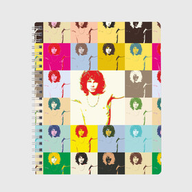 Тетрадь с принтом Pop Art Jim Morrison The Doors в Екатеринбурге, 100% бумага | 48 листов, плотность листов — 60 г/м2, плотность картонной обложки — 250 г/м2. Листы скреплены сбоку удобной пружинной спиралью. Уголки страниц и обложки скругленные. Цвет линий — светло-серый
 | Тематика изображения на принте: jim morrison | the doors | арт | дорс | моррисон