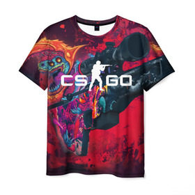 Мужская футболка 3D с принтом CS GO в Екатеринбурге, 100% полиэфир | прямой крой, круглый вырез горловины, длина до линии бедер | cs go | hyper beast