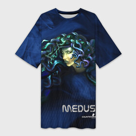 Платье-футболка 3D с принтом AWP Medusa в Екатеринбурге,  |  | awp | counter | csgoб контр | medusa | strike | авп | кейс | контер | ксго | медуза | скин | страйк