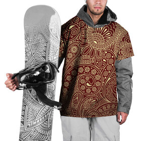 Накидка на куртку 3D с принтом Paisley в Екатеринбурге, 100% полиэстер |  | Тематика изображения на принте: коричневый | орнамент | пейсли | турецкие огурцы | узор