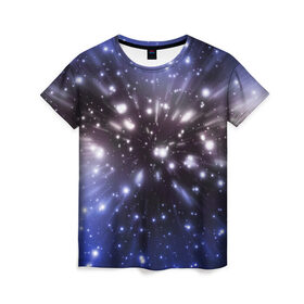 Женская футболка 3D с принтом Звёздный космос в Екатеринбурге, 100% полиэфир ( синтетическое хлопкоподобное полотно) | прямой крой, круглый вырез горловины, длина до линии бедер | звёзды | космическое пространство | созвездие