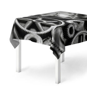 Скатерть 3D с принтом Железо в Екатеринбурге, 100% полиэстер (ткань не мнется и не растягивается) | Размер: 150*150 см | болты | гайки | железо | механизм | стимпанк | шестеренки
