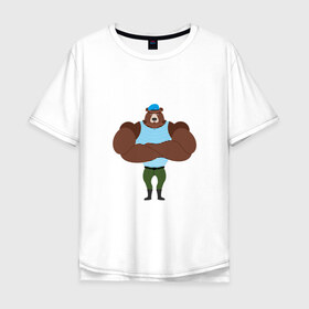 Мужская футболка хлопок Oversize с принтом ВДВшник в Екатеринбурге, 100% хлопок | свободный крой, круглый ворот, “спинка” длиннее передней части | 