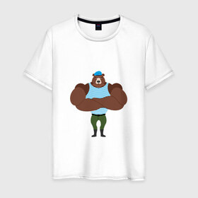 Мужская футболка хлопок с принтом ВДВшник в Екатеринбурге, 100% хлопок | прямой крой, круглый вырез горловины, длина до линии бедер, слегка спущенное плечо. | 