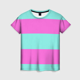 Женская футболка 3D с принтом Кислотные цвета в Екатеринбурге, 100% полиэфир ( синтетическое хлопкоподобное полотно) | прямой крой, круглый вырез горловины, длина до линии бедер | кислотные цвета | розовый