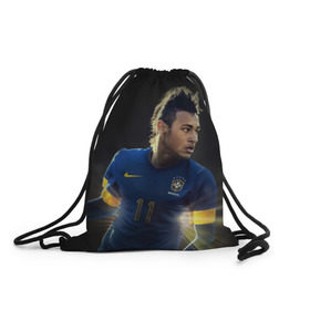 Рюкзак-мешок 3D с принтом Neymar в Екатеринбурге, 100% полиэстер | плотность ткани — 200 г/м2, размер — 35 х 45 см; лямки — толстые шнурки, застежка на шнуровке, без карманов и подкладки | барселона | бразилия | неймар | футбол | футболист