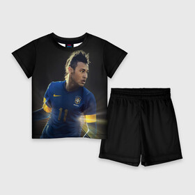 Детский костюм с шортами 3D с принтом Neymar в Екатеринбурге,  |  | барселона | бразилия | неймар | футбол | футболист