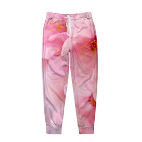 Мужские брюки 3D с принтом Сакура в Екатеринбурге, 100% полиэстер | манжеты по низу, эластичный пояс регулируется шнурком, по бокам два кармана без застежек, внутренняя часть кармана из мелкой сетки | весна | вишня | розовый | цветение | цветы | япония
