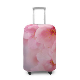 Чехол для чемодана 3D с принтом Сакура в Екатеринбурге, 86% полиэфир, 14% спандекс | двустороннее нанесение принта, прорези для ручек и колес | весна | вишня | розовый | цветение | цветы | япония