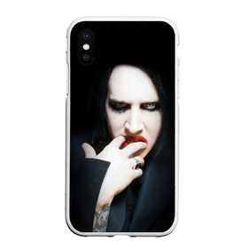 Чехол для iPhone XS Max матовый с принтом Marilyn Manson в Екатеринбурге, Силикон | Область печати: задняя сторона чехла, без боковых панелей | звезда | знаменитость | музыка | мэрилин мэнсон | певец | рокер
