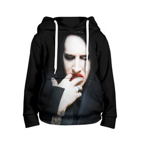 Детская толстовка 3D с принтом Marilyn Manson в Екатеринбурге, 100% полиэстер | двухслойный капюшон со шнурком для регулировки, мягкие манжеты на рукавах и по низу толстовки, спереди карман-кенгуру с мягким внутренним слоем | Тематика изображения на принте: звезда | знаменитость | музыка | мэрилин мэнсон | певец | рокер