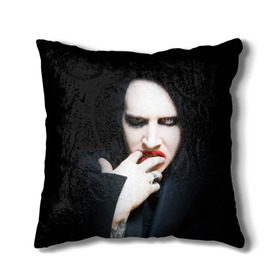 Подушка 3D с принтом Marilyn Manson в Екатеринбурге, наволочка – 100% полиэстер, наполнитель – холлофайбер (легкий наполнитель, не вызывает аллергию). | состоит из подушки и наволочки. Наволочка на молнии, легко снимается для стирки | звезда | знаменитость | музыка | мэрилин мэнсон | певец | рокер