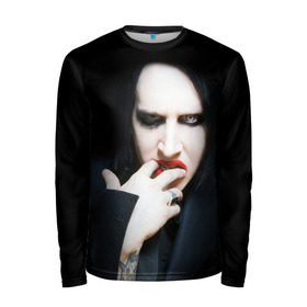 Мужской лонгслив 3D с принтом Marilyn Manson в Екатеринбурге, 100% полиэстер | длинные рукава, круглый вырез горловины, полуприлегающий силуэт | звезда | знаменитость | музыка | мэрилин мэнсон | певец | рокер