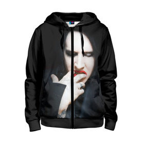 Детская толстовка 3D на молнии с принтом Marilyn Manson в Екатеринбурге, 100% полиэстер |  манжеты и пояс оформлены широкой мягкой резинкой, двухслойный капюшон со шнурком для регулировки, спереди карманы и застежка-молния
 | Тематика изображения на принте: звезда | знаменитость | музыка | мэрилин мэнсон | певец | рокер