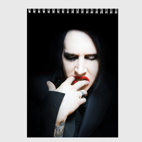 Скетчбук с принтом Marilyn Manson в Екатеринбурге, 100% бумага
 | 48 листов, плотность листов — 100 г/м2, плотность картонной обложки — 250 г/м2. Листы скреплены сверху удобной пружинной спиралью | звезда | знаменитость | музыка | мэрилин мэнсон | певец | рокер